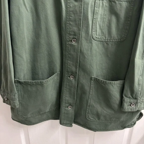 Old Navy Shacket Barn Chore Coat Jacket Workwear Denim 2X Button Front - Picture 4 of 8